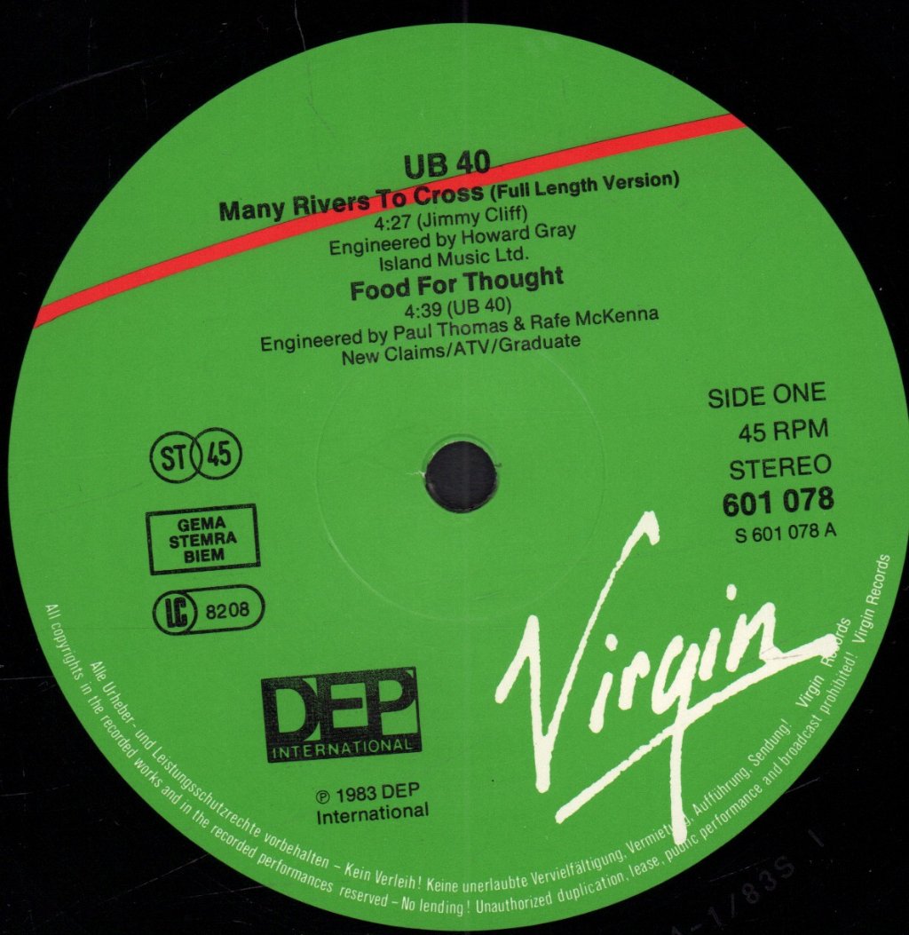 UB40 - Many Rivers To Cross - 12 Inch