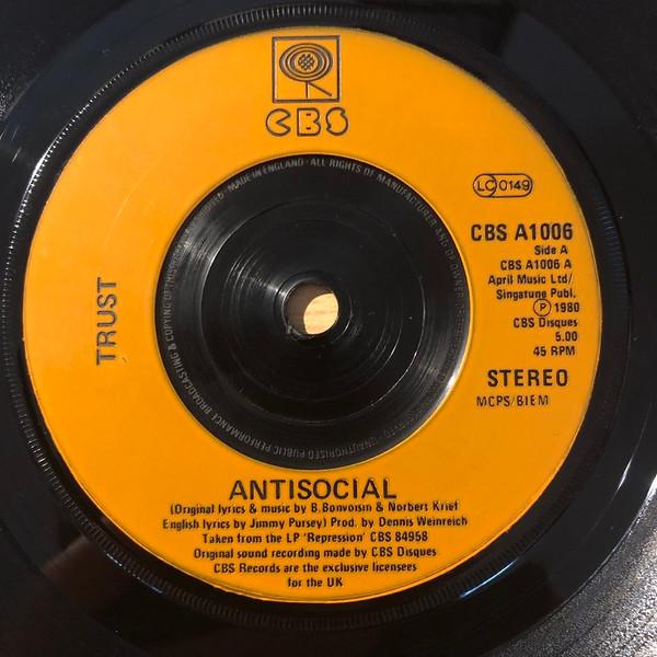 Trust - Antisocial - 7 Inch
