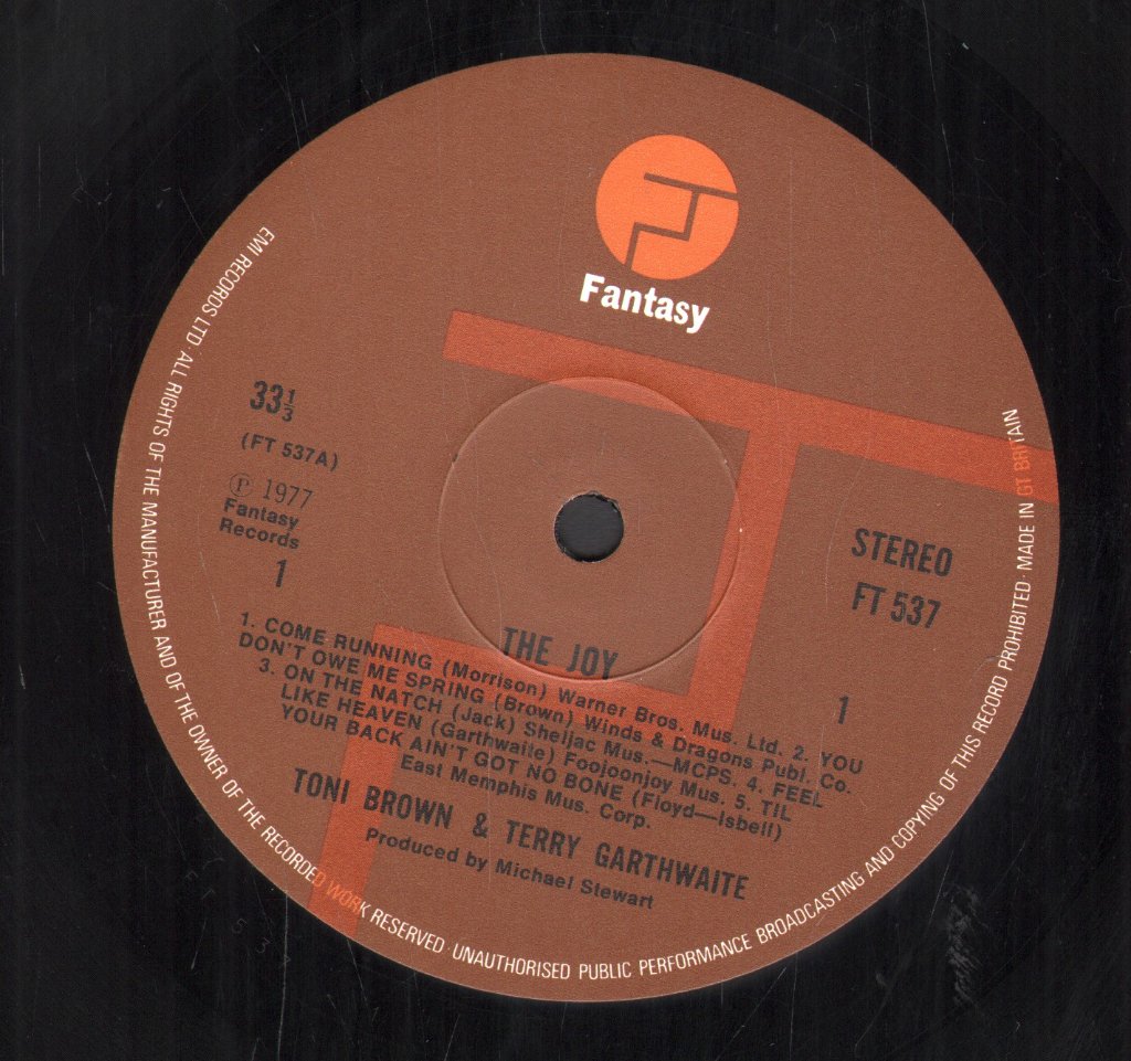 Toni Brown And Terry Garthwait - Joy - Lp