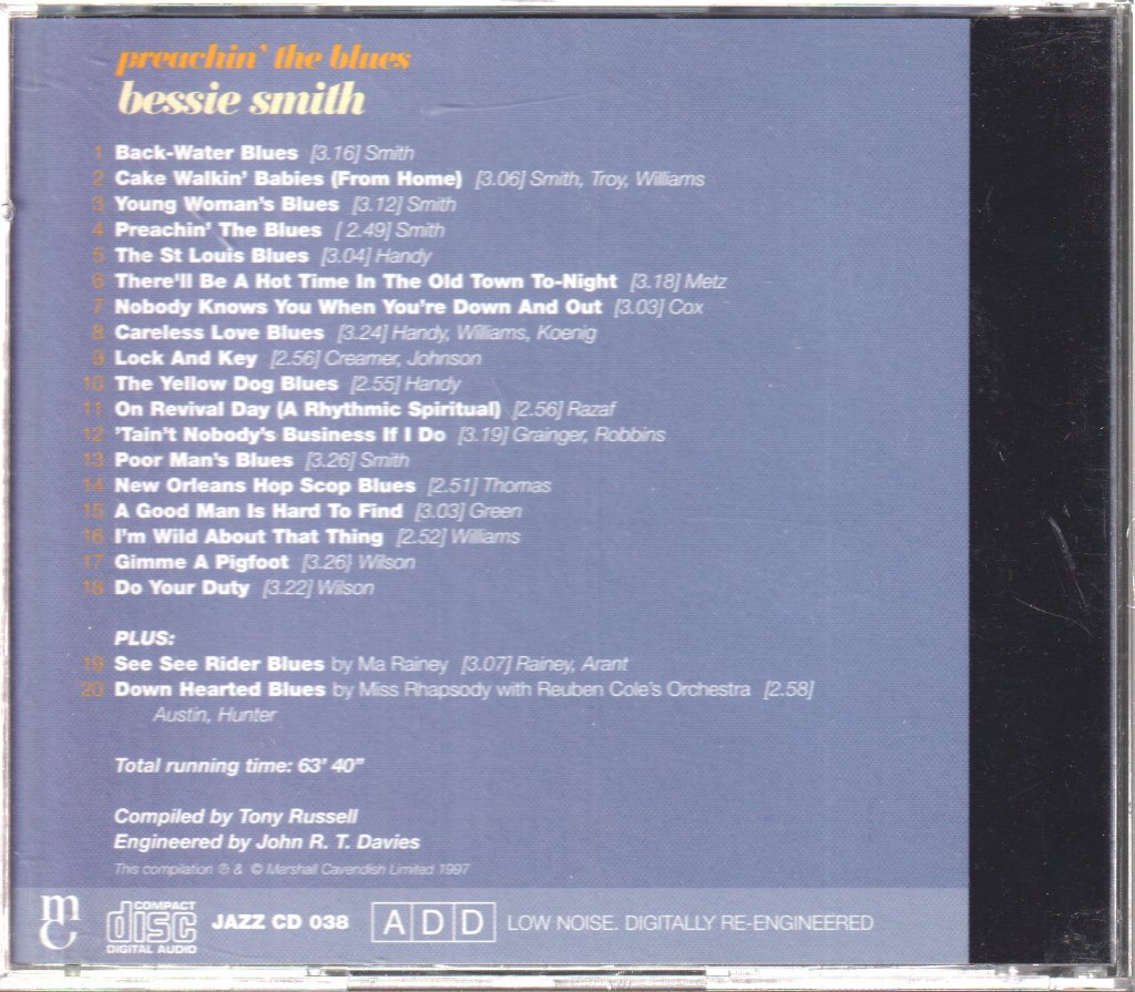 Bessie Smith - Preachin' The Blues - Cd