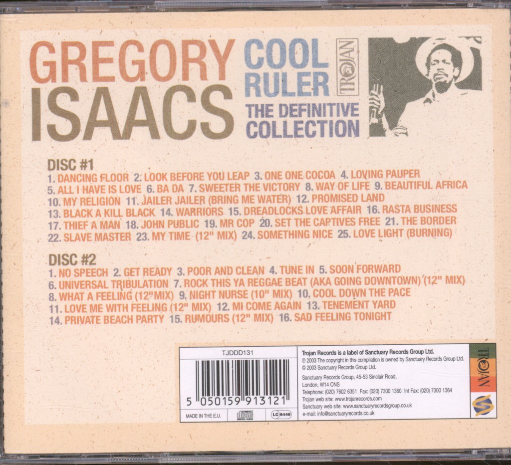 Gregory Isaacs - Cool Ruler (The Definitive Collection) - Double Cd