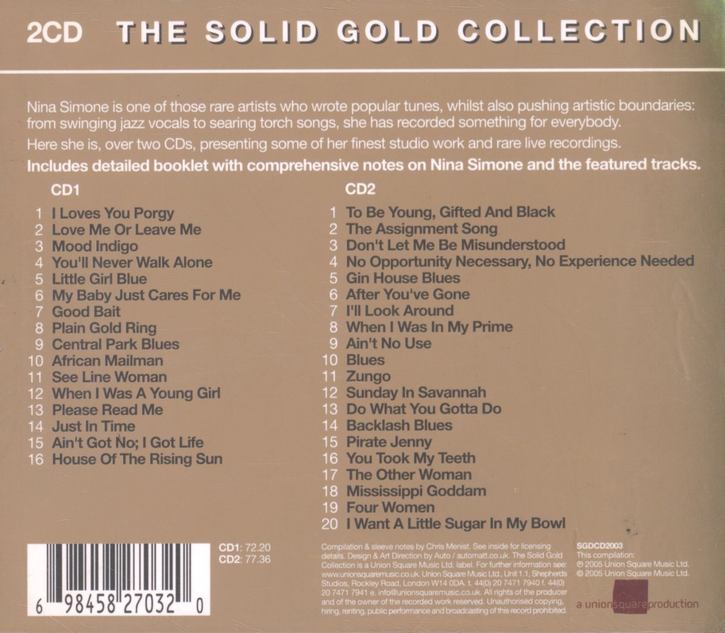 Nina Simone - Solid Gold Collection (36 Essential Recordings) - Cd Set