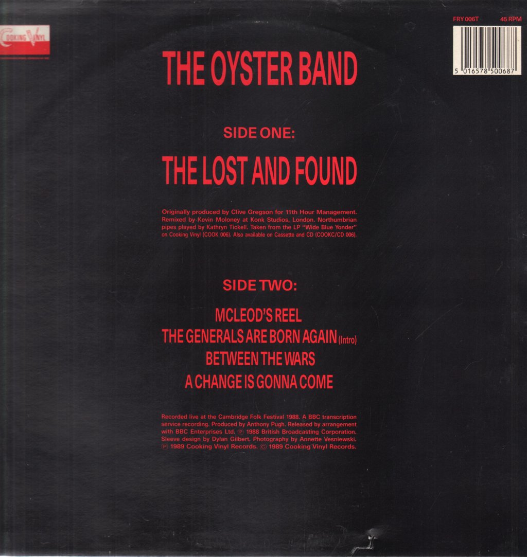 Oyster Band - Lost And Found - 12 Inch