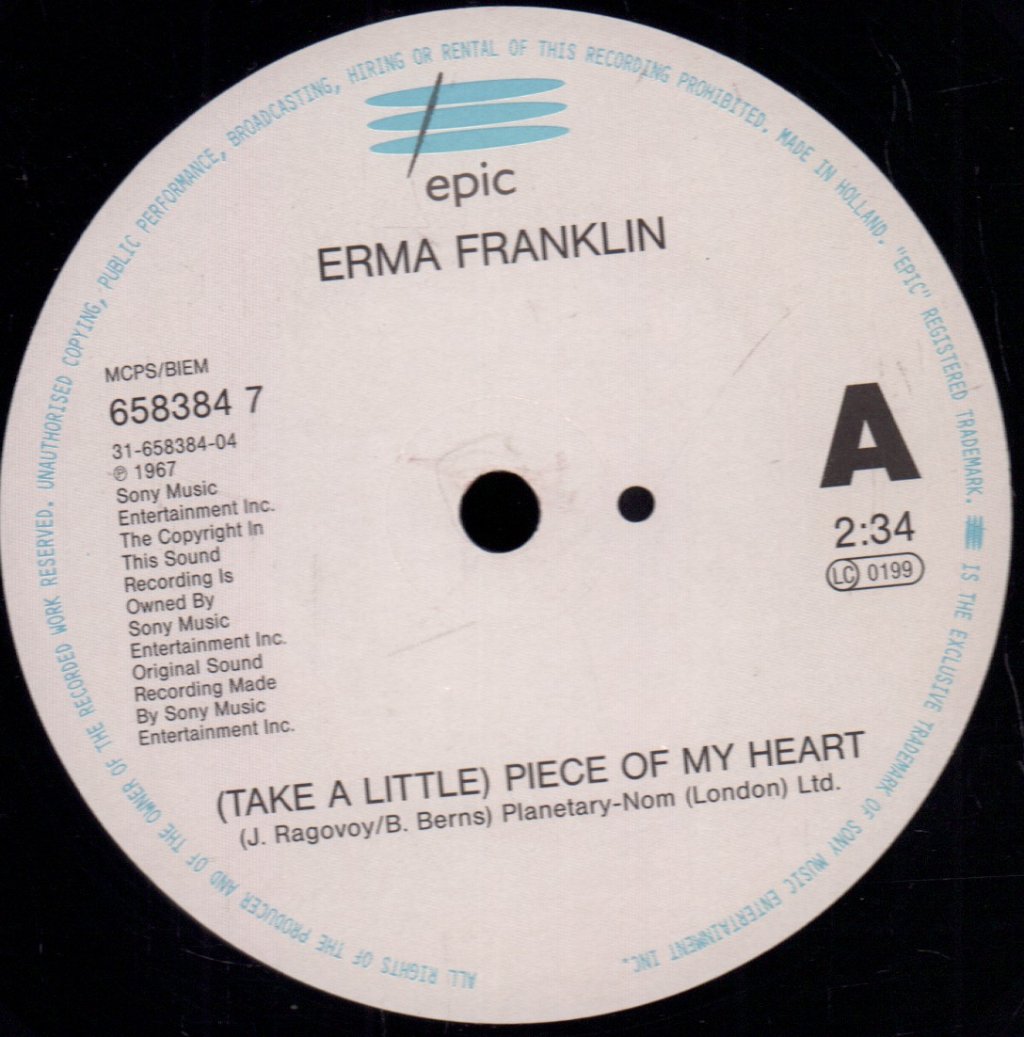 Erma Franklin - Take A Little Piece Of My Heart - 7 Inch