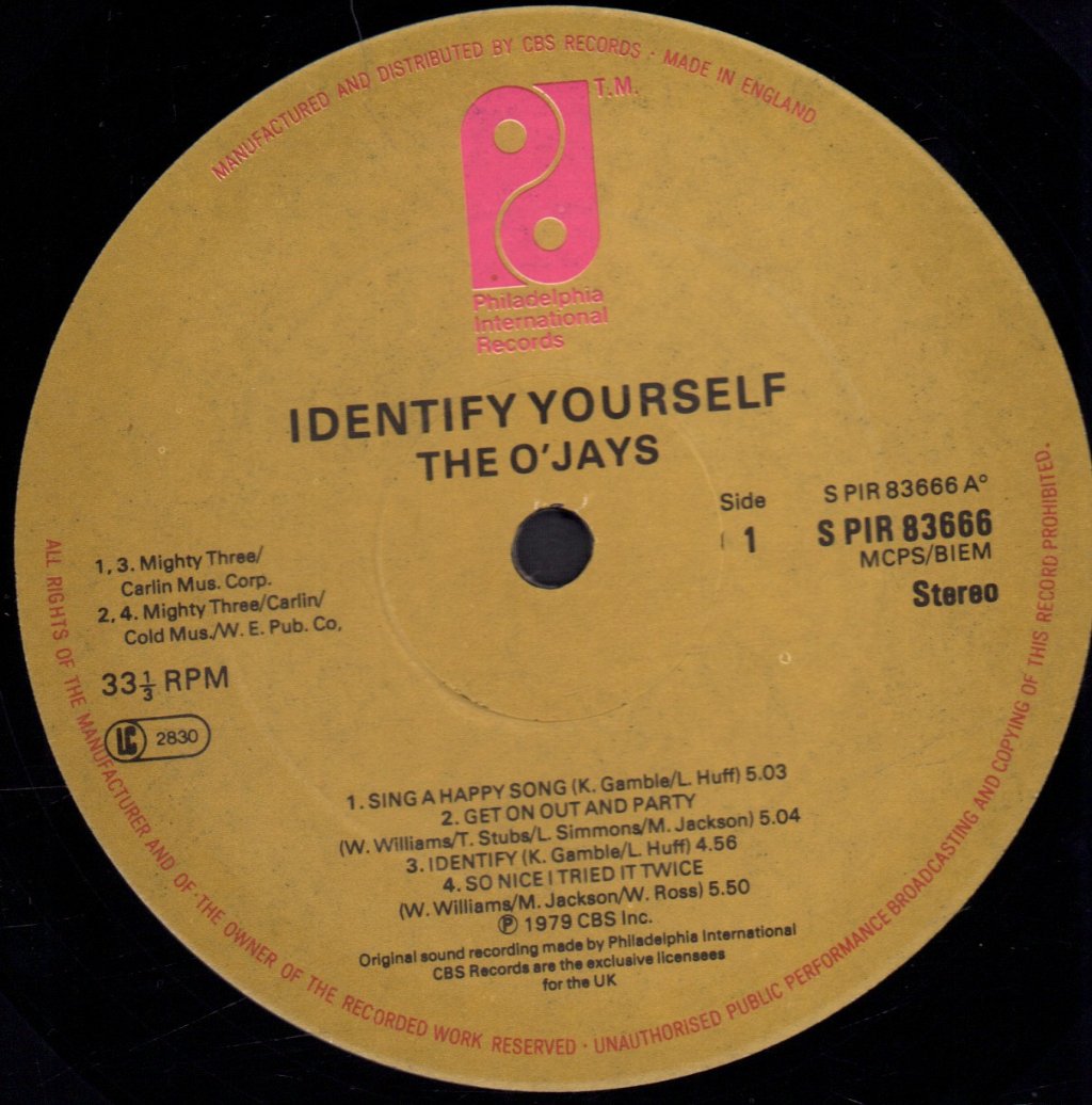 O'Jays - Identify Yourself - Lp