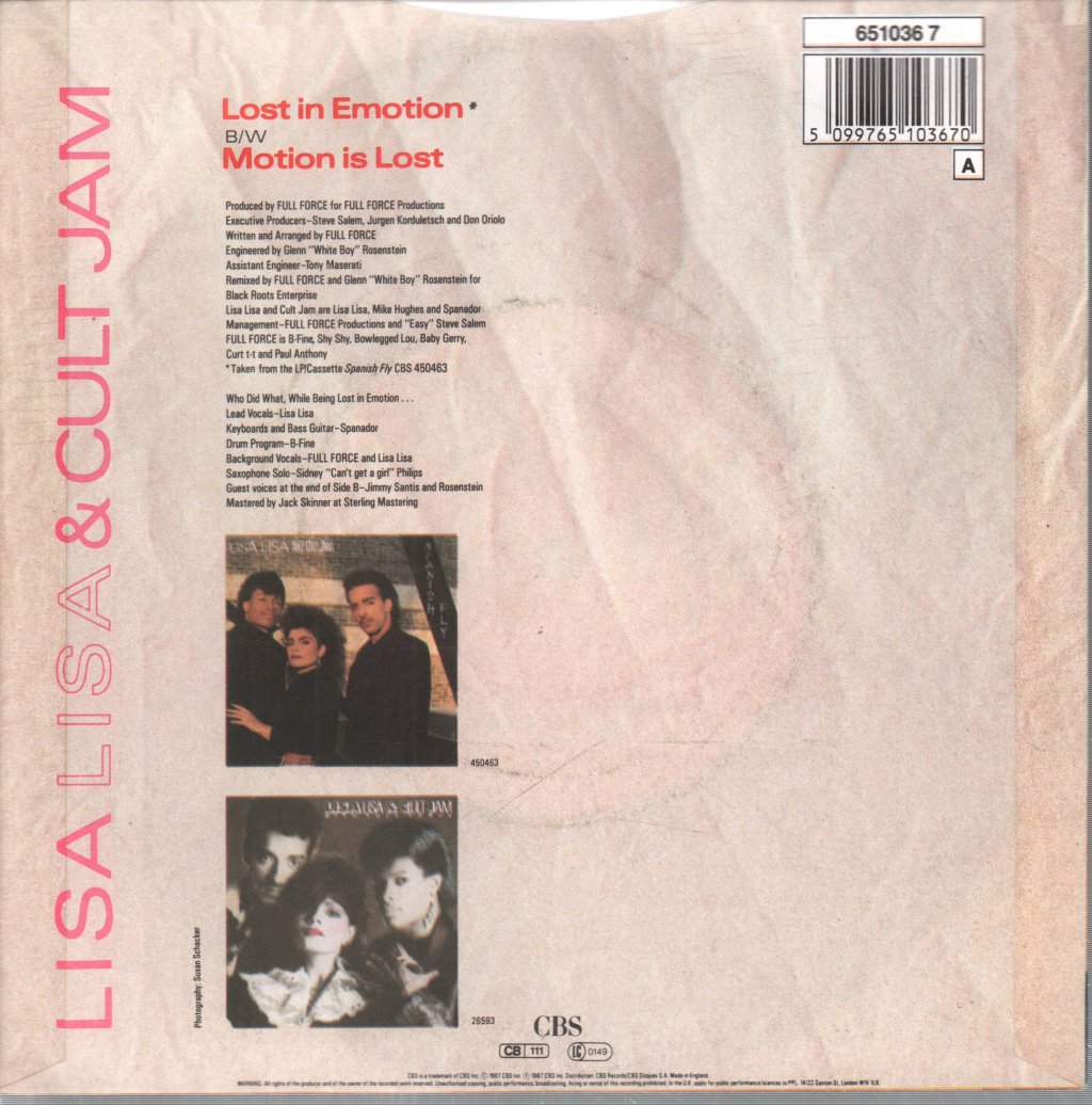 Lisa Lisa And Cult Jam - Lost In Emotion - 7 Inch