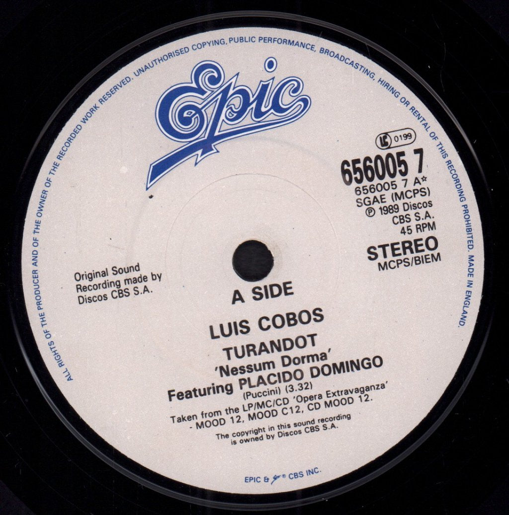 Turandot Featuring Placido Domingo - Luis Cobos - 7 Inch