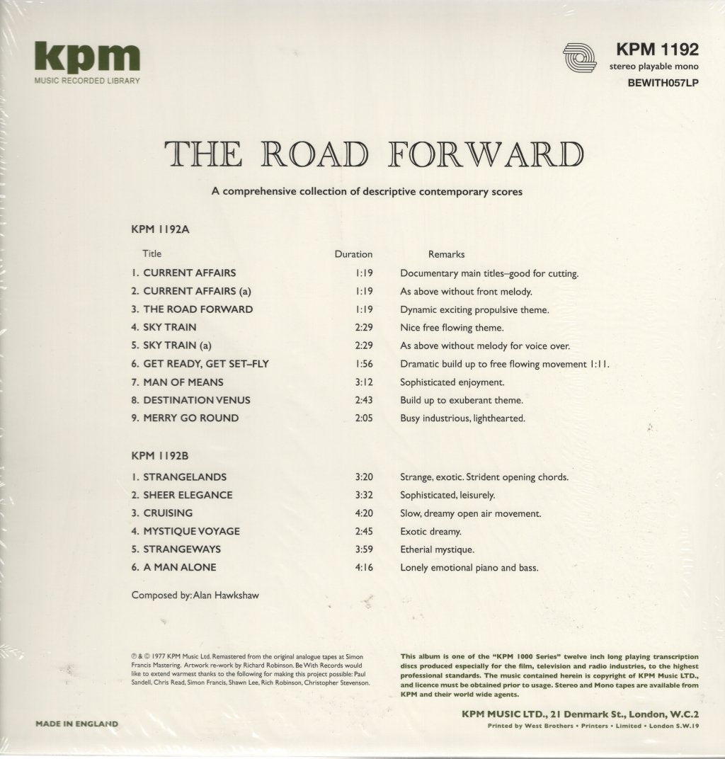 Alan Hawkshaw - Road Forward - Lp