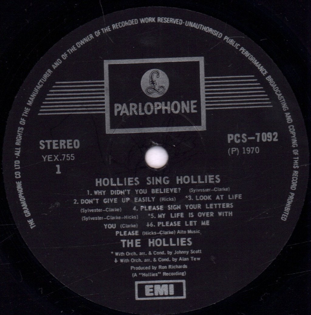 Hollies - Hollies Sing Hollies - Lp