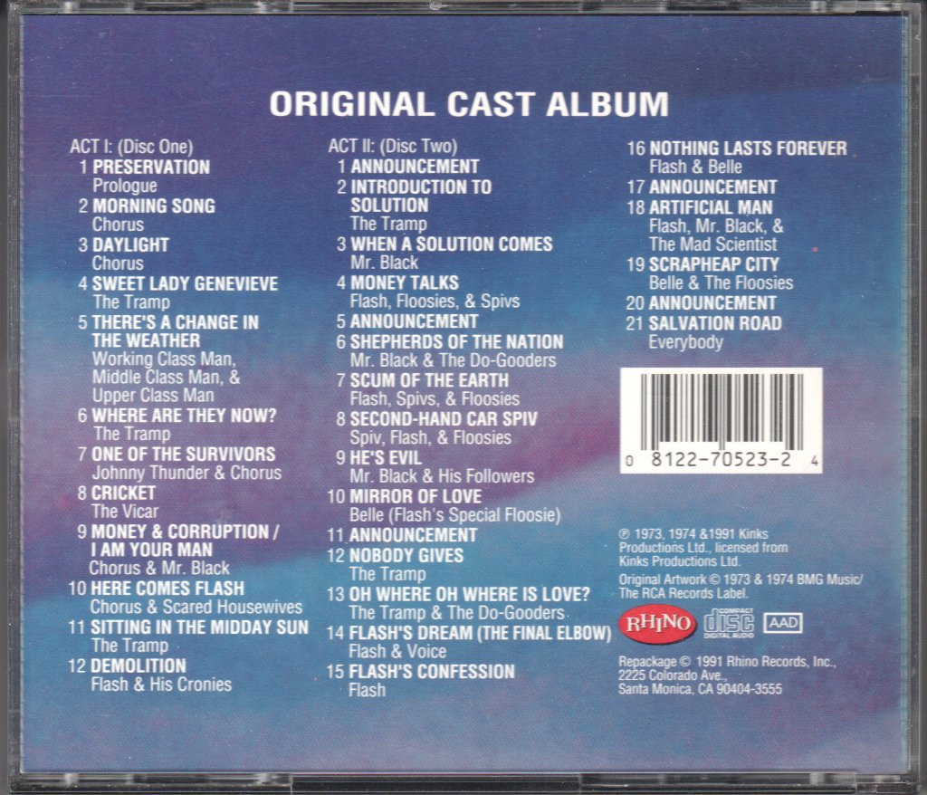 Kinks - Preservation (A Play In Two Acts) - Cd Set