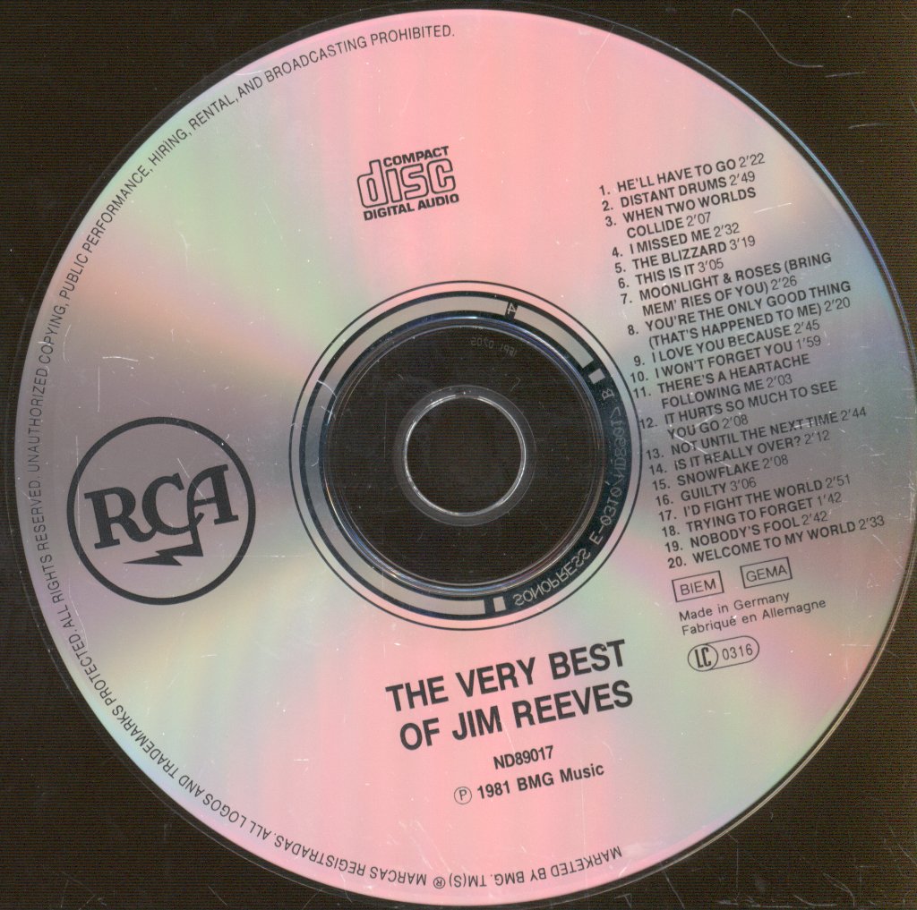 Jim Reeves - Very Best Of Jim Reeves - Cd