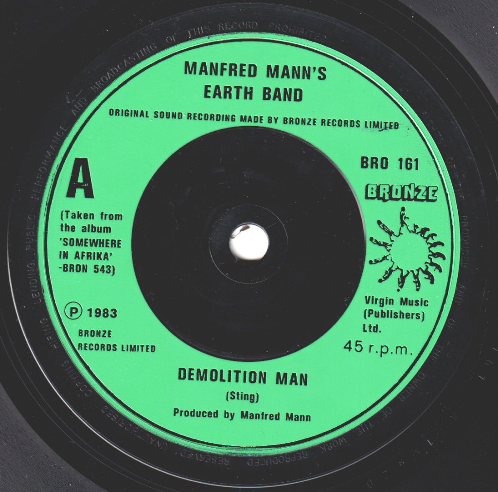 Manfred Mann's Earth Band - Demolition Man - 7 Inch