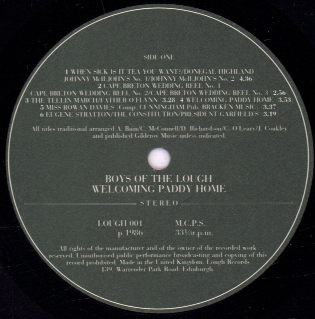 Boys Of The Lough - Welcoming Paddy Home - Lp