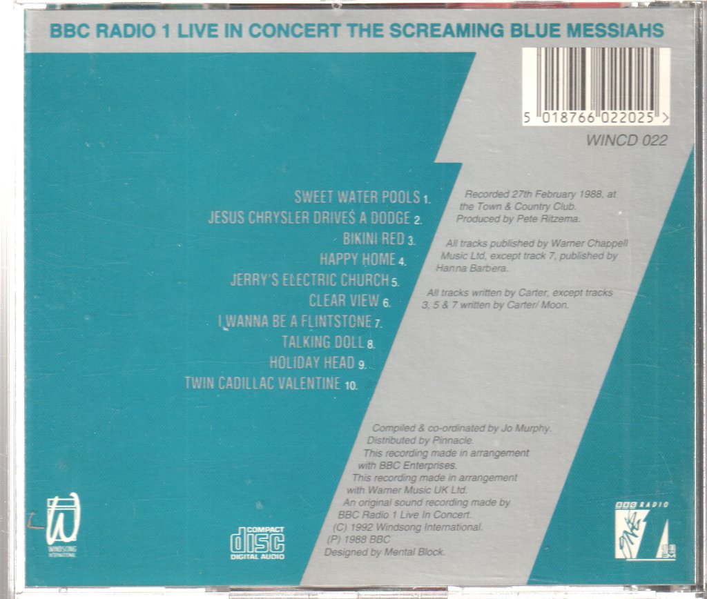 Screaming Blue Messiahs - BBC Radio 1 Live In Concert - Cd
