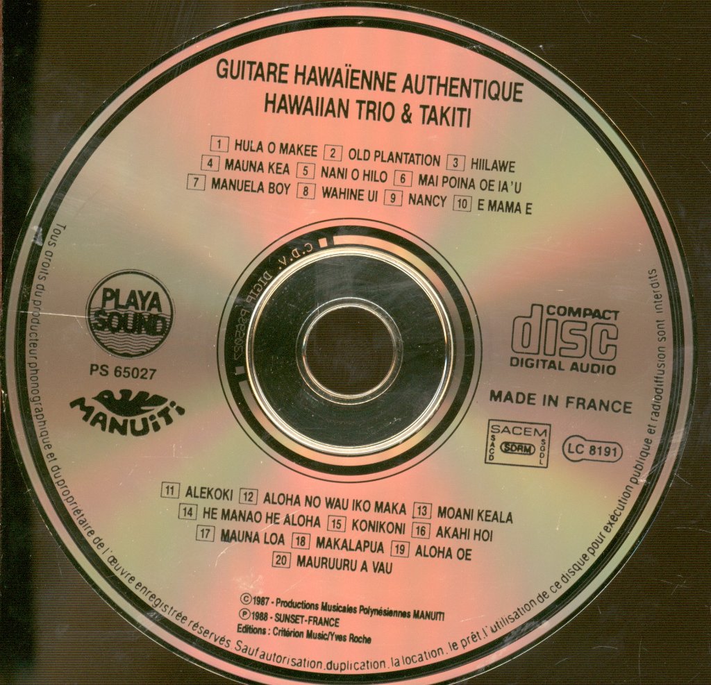 Hawaiian Trio & Takiti - Guitare Hawaïenne Authentique - Cd