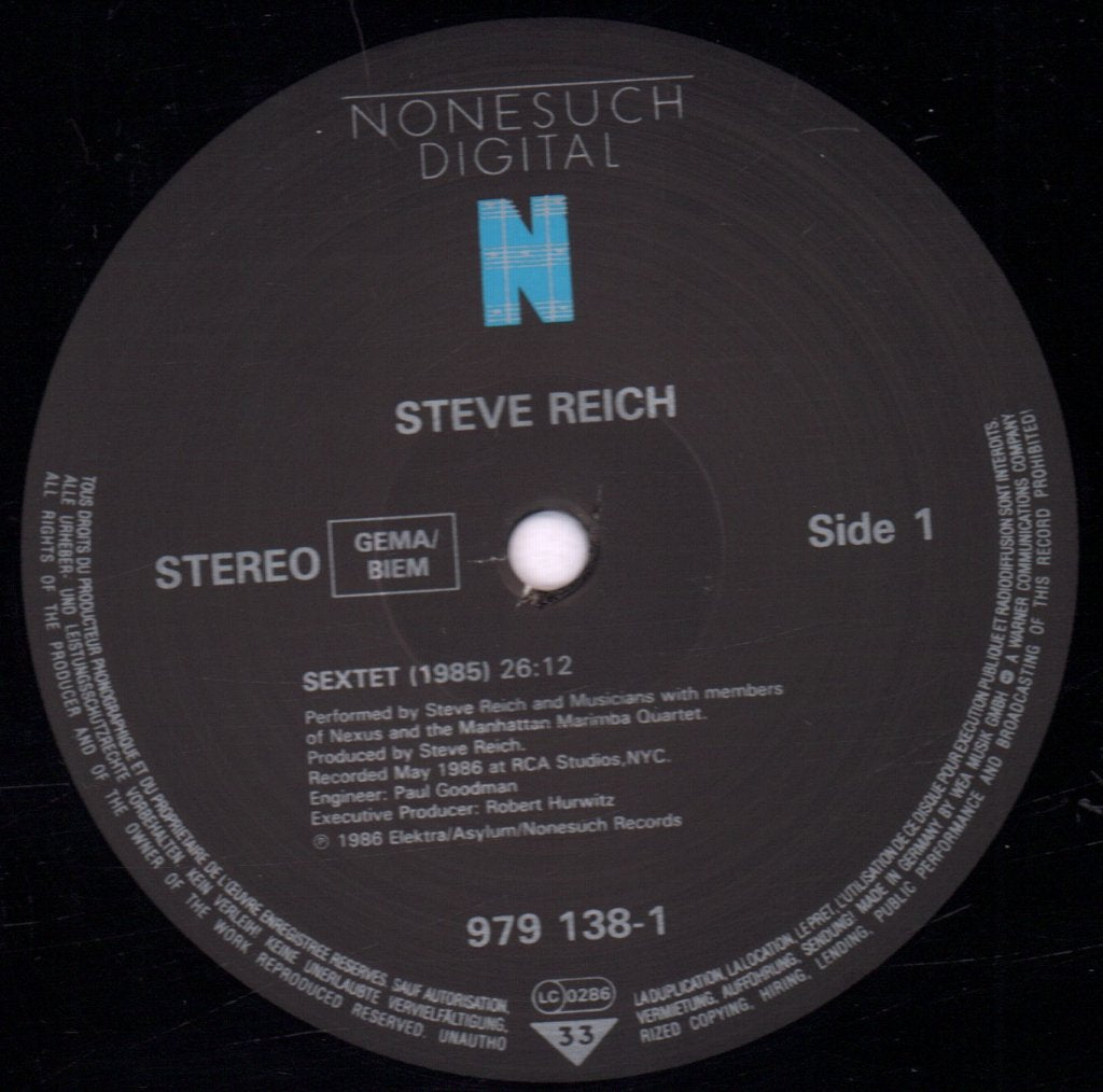 Steve Reich - Sextet / Six Marimbas - Lp