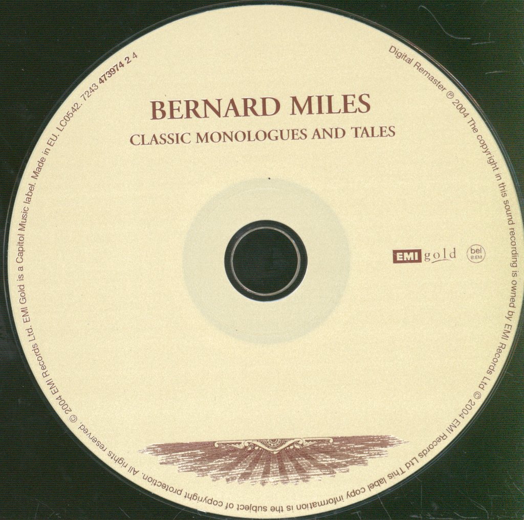 Bernard Miles - Classic Monologues And Tales - Cd