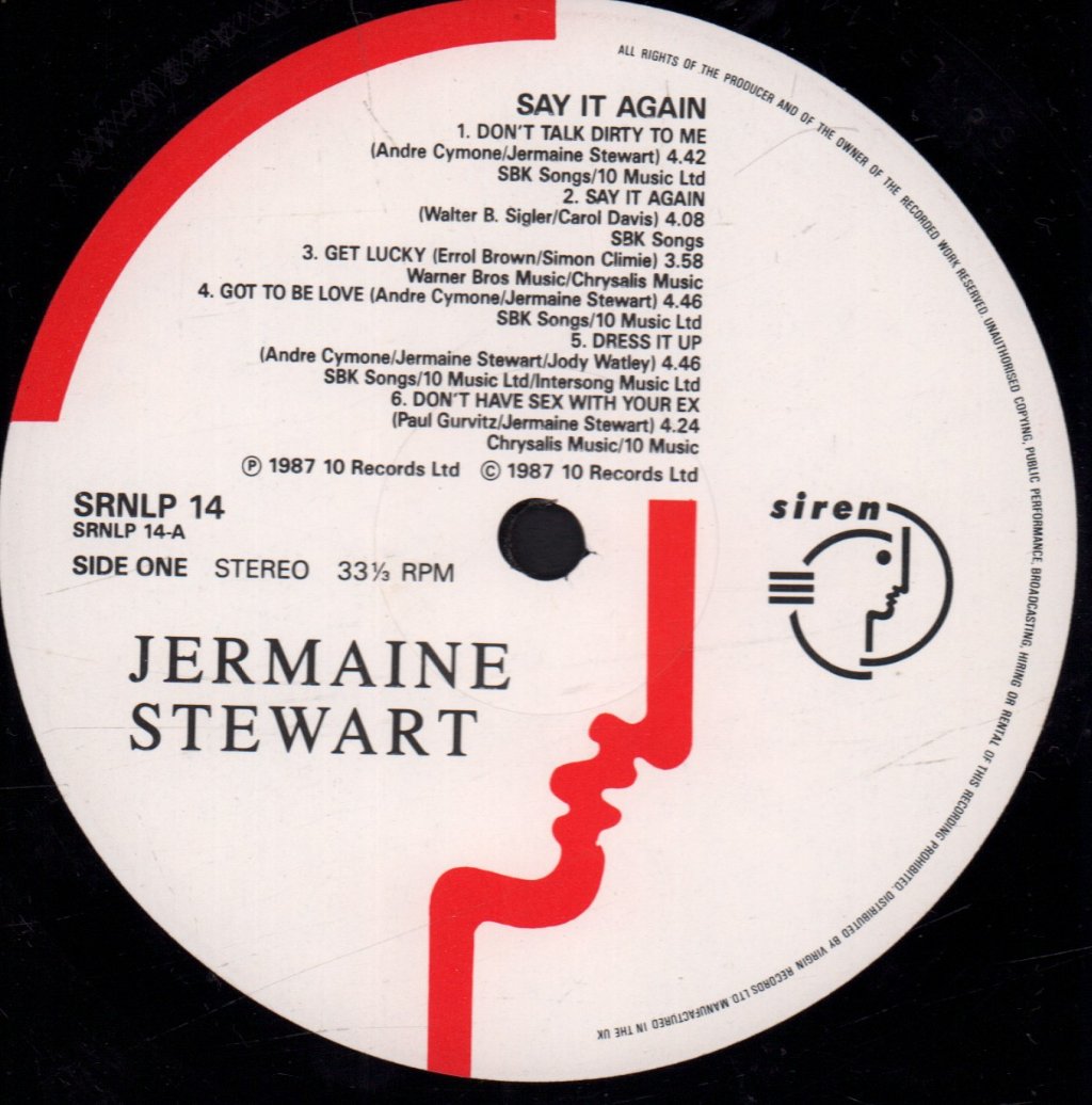 Jermaine Stewart - Say It Again - Lp