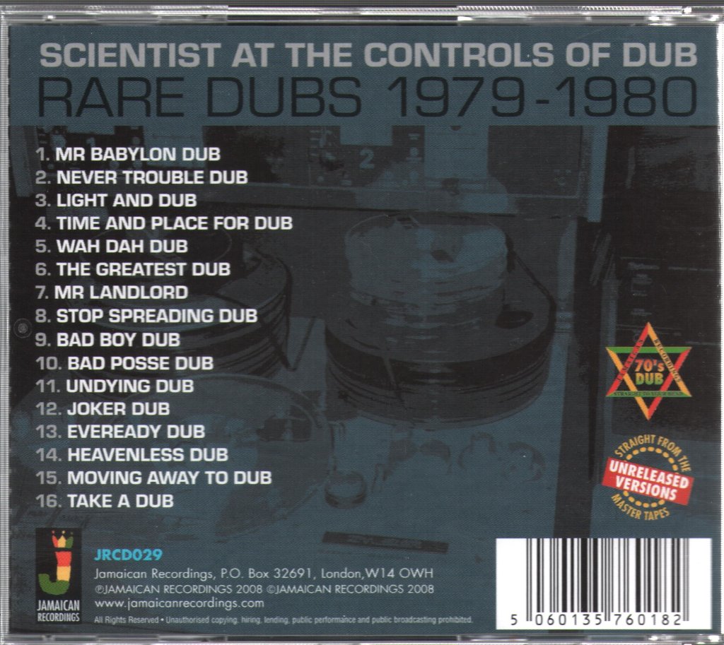 Scientist - Scientist At The Controls Of Dub (Rare Dubs 1979-1980) - Cd