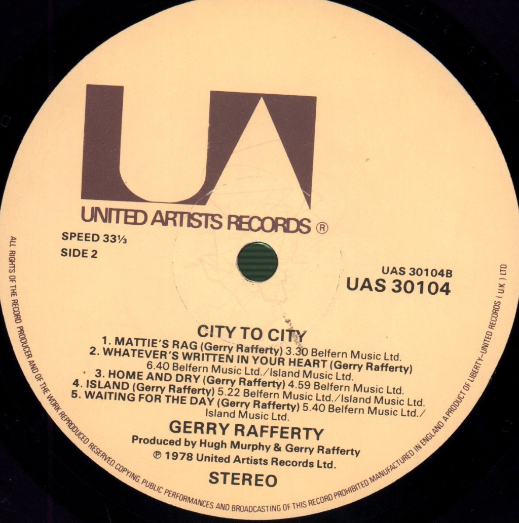 Gerry Rafferty - City To City - Lp