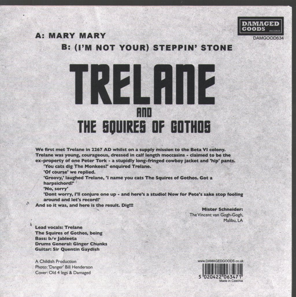Trelane and the Squires of Gothos - Mary Mary - 7 Inch