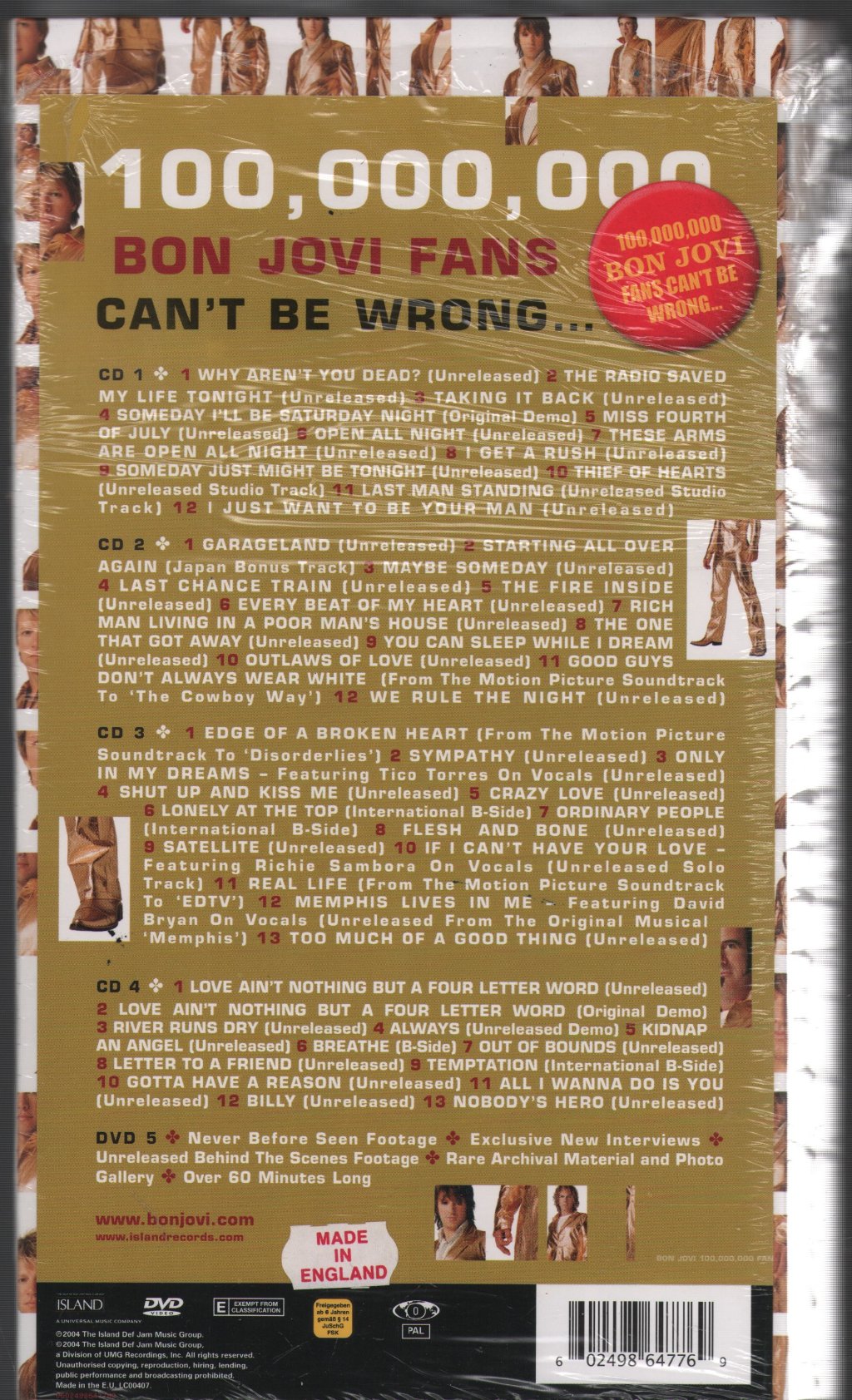 Bon Jovi - 100,000,000 Bon Jovi Fans Can't Be Wrong... - Cd Set