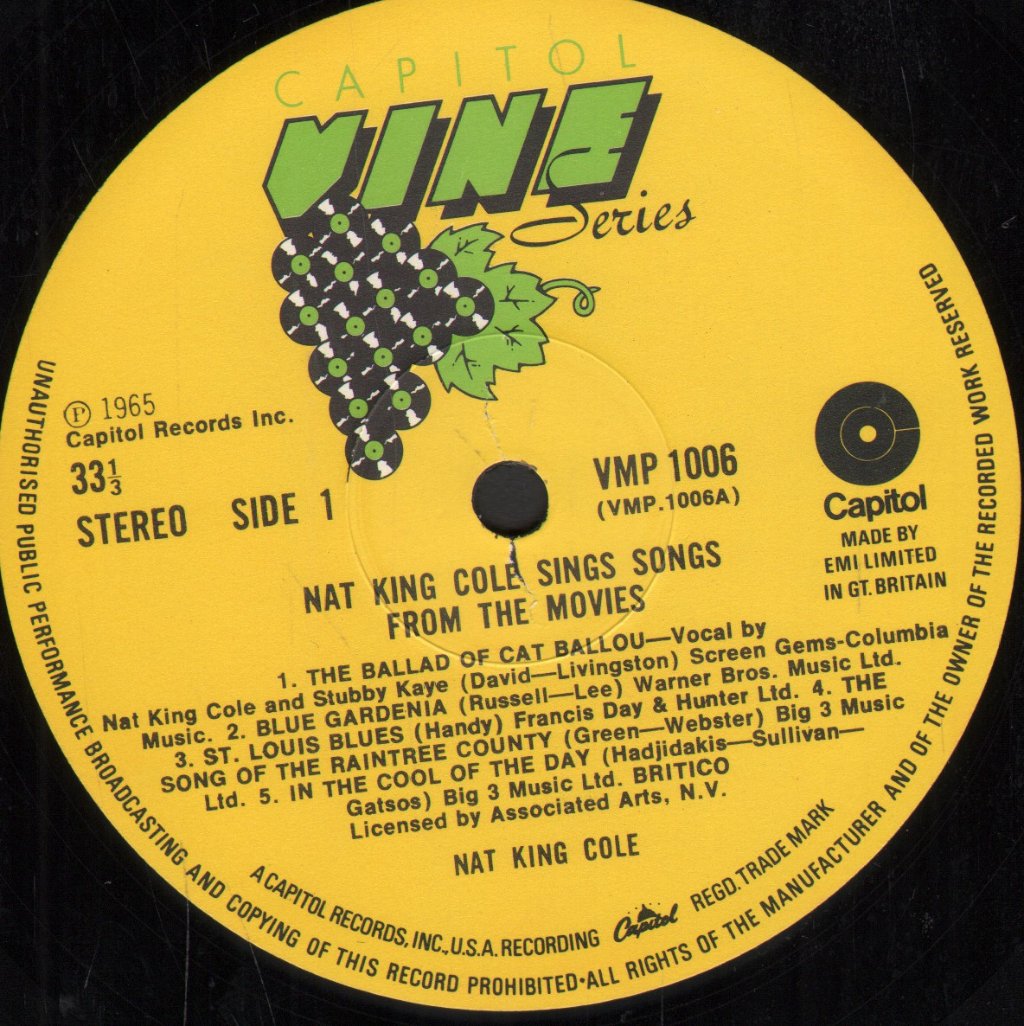 Nat King Cole - Sings Songs From The Movies - Lp