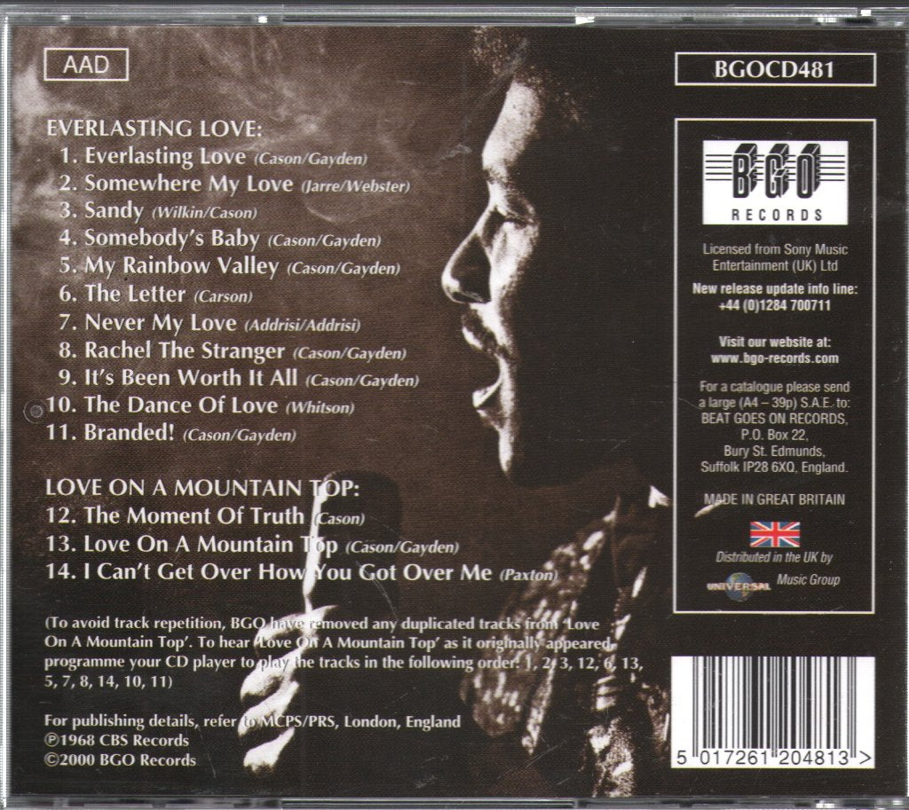 Robert Knight - Everlasting Love / Love On A Mountain Top - Cd