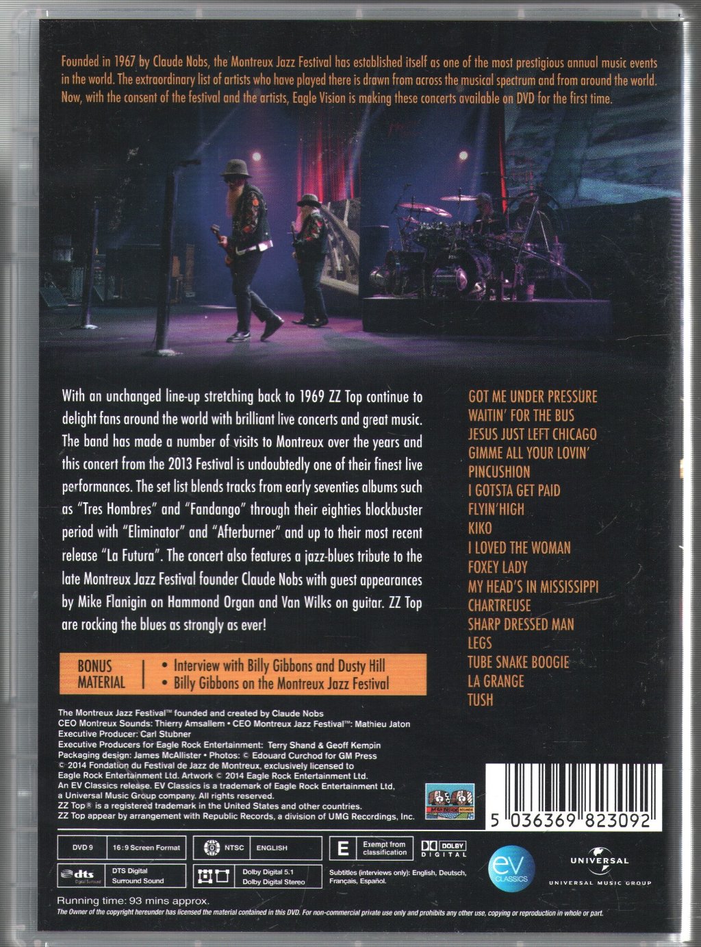 ZZ Top - Live At Montreux 2013 - Dvd