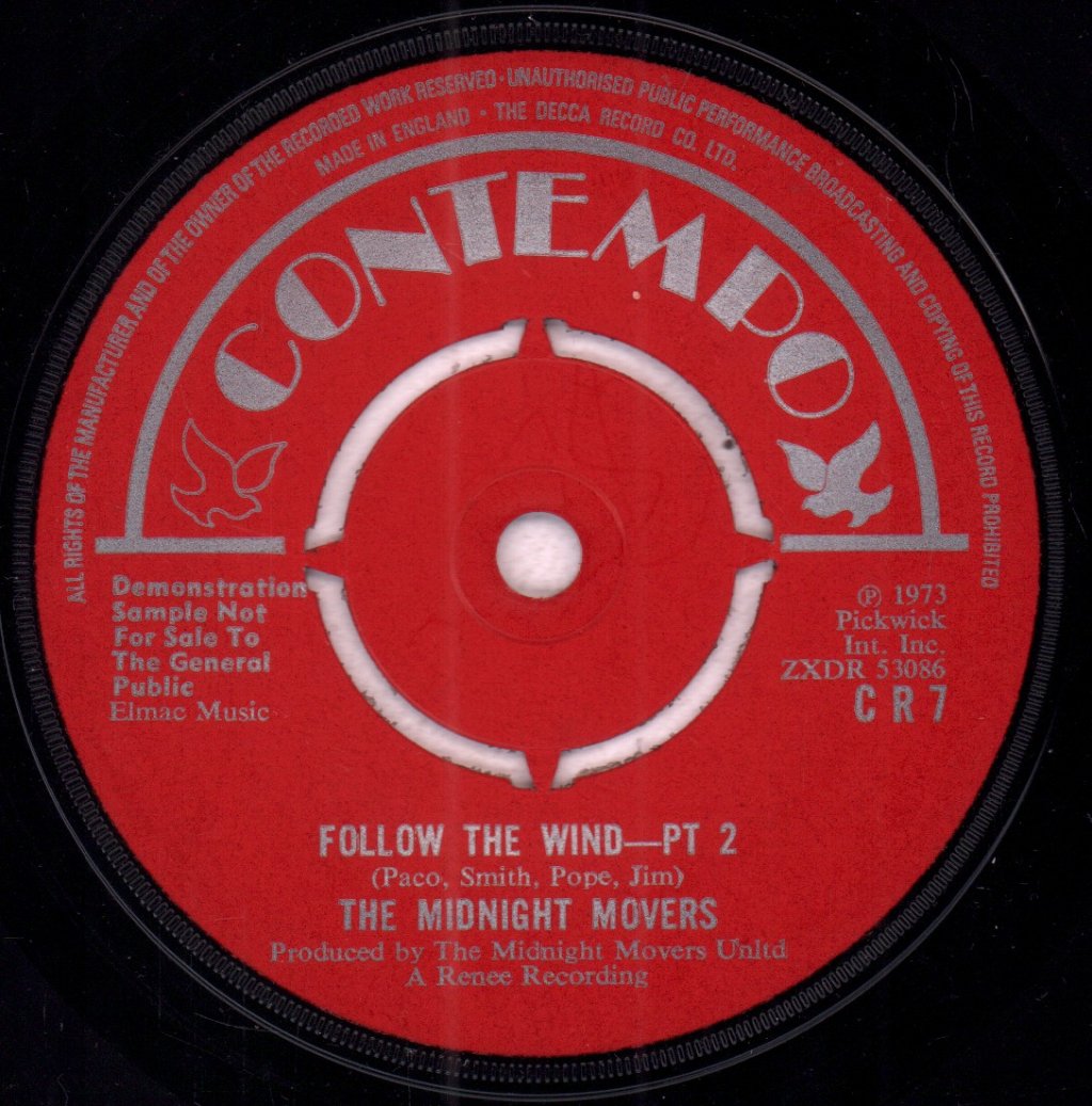 Midnight Movers - Follow The Wind - 7 Inch