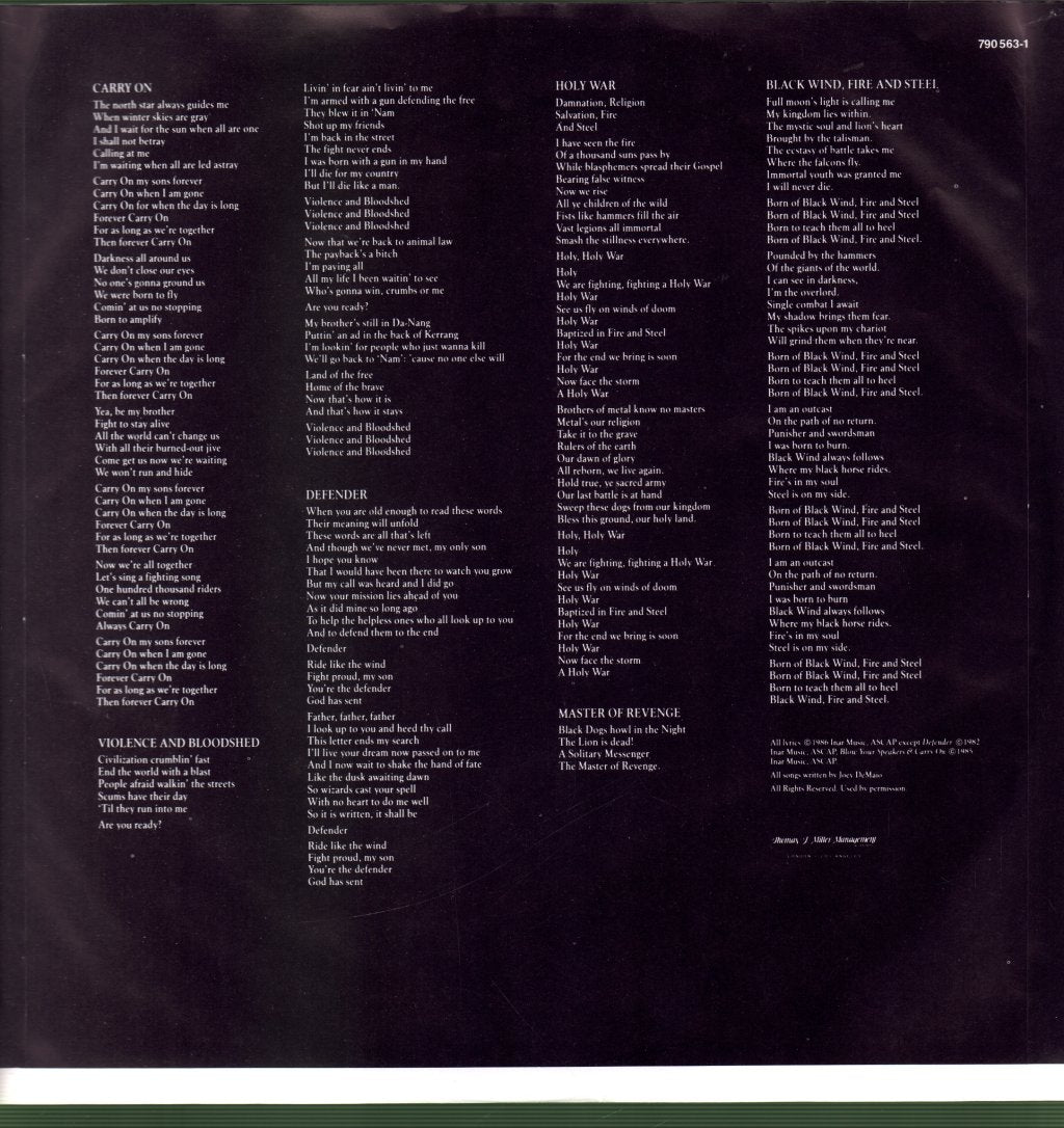 Manowar - Fighting The World - Lp