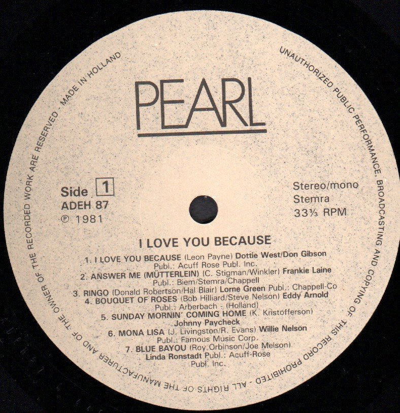 Various Artists - I Love You Because... - Double Lp