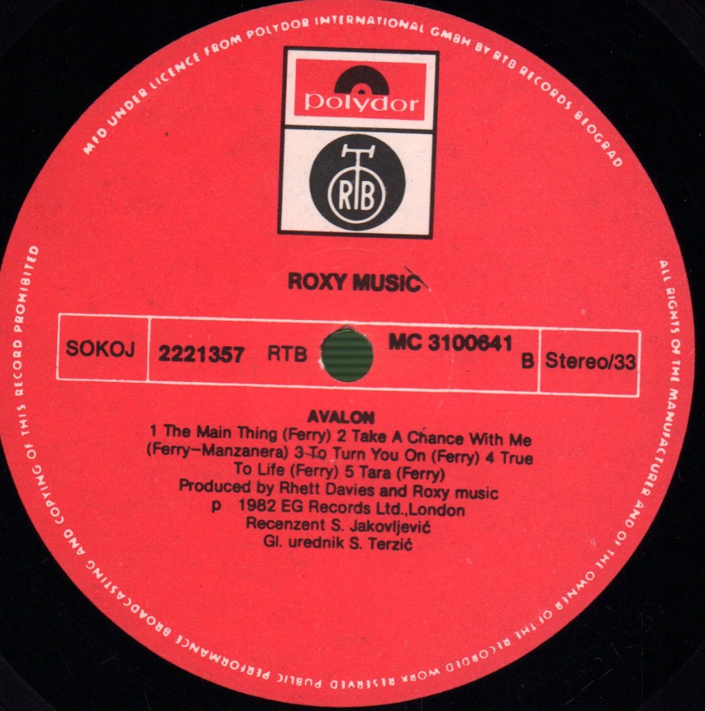 Roxy Music - Avalon - Lp