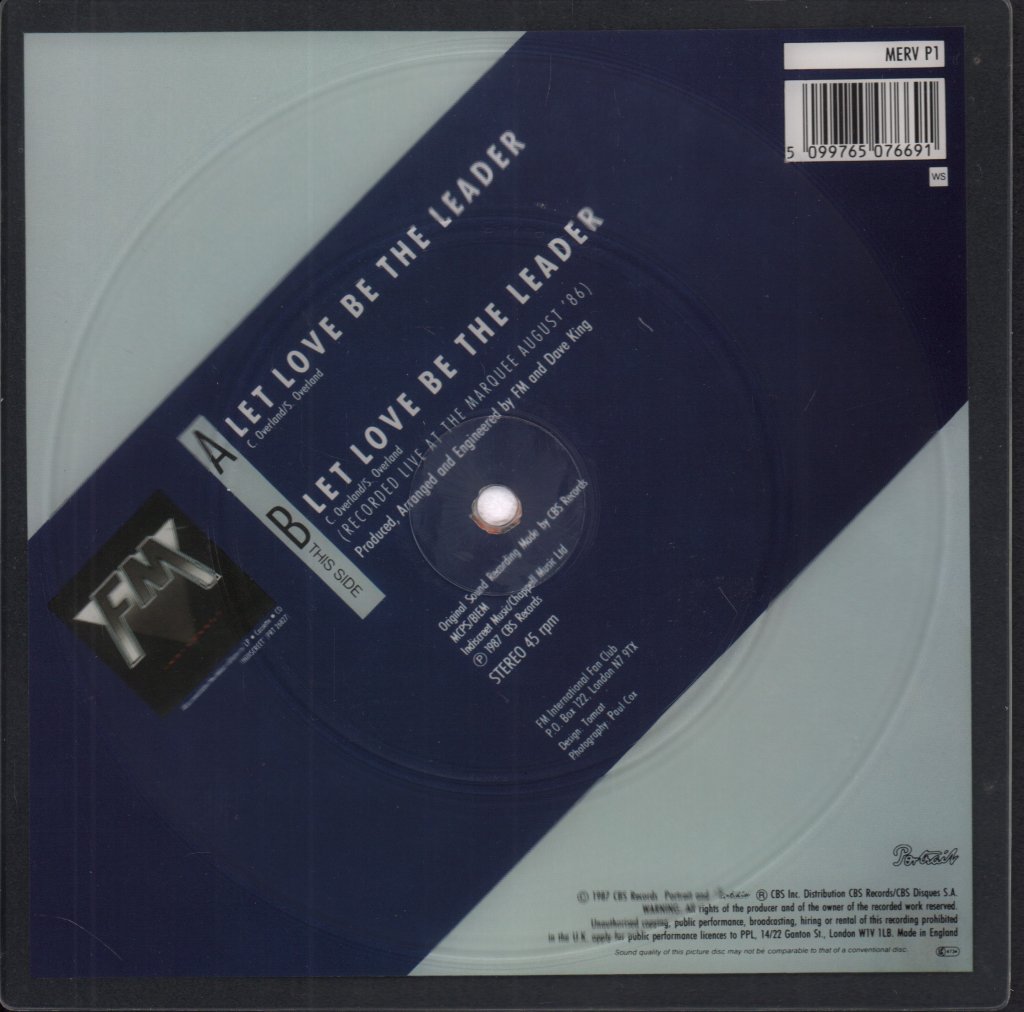 Fm (Uk Rock Group) - Let Love Be The Leader - 7 Inch