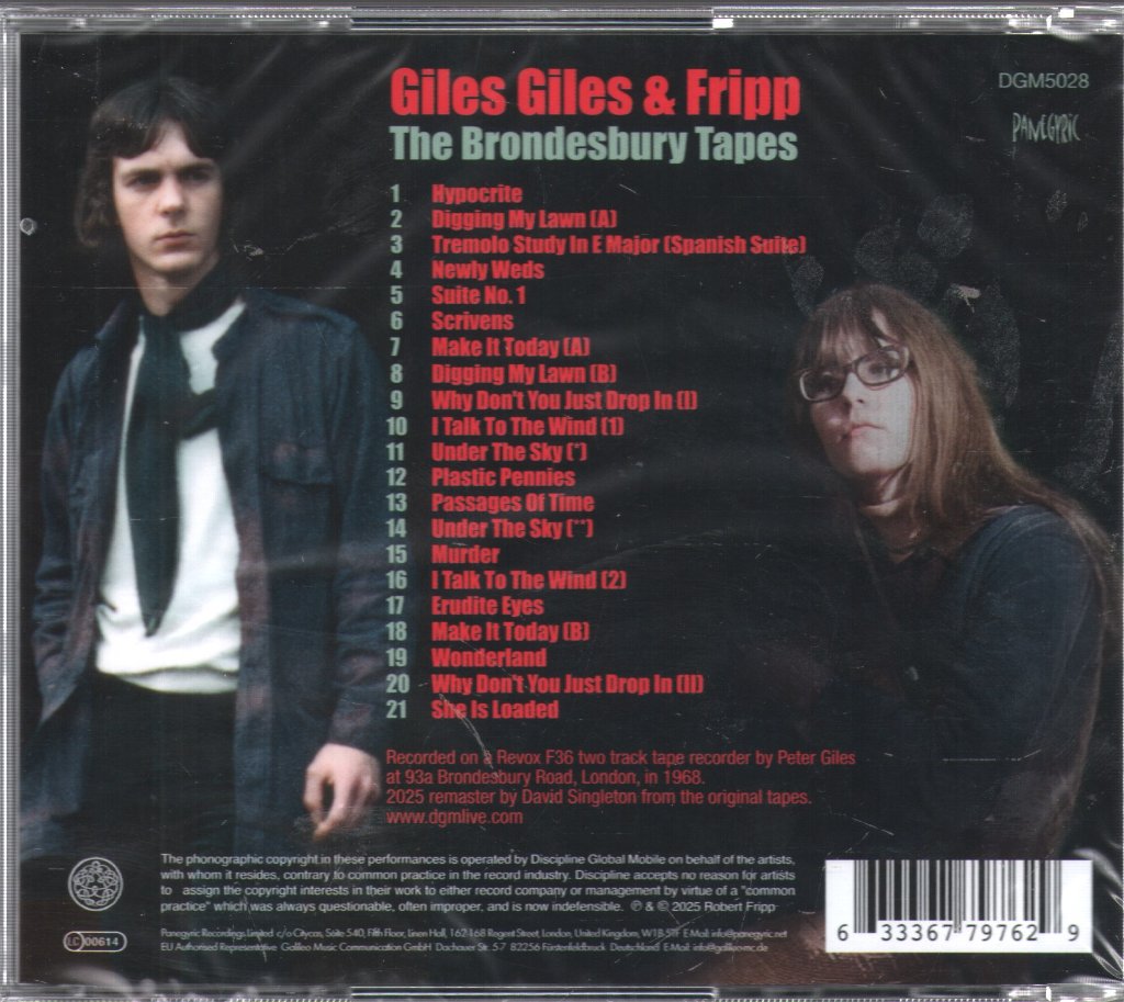 Giles, Giles And Fripp - Brondesbury Tapes - Cd