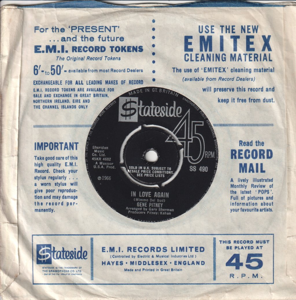 Gene Pitney - Backstage - 7 Inch