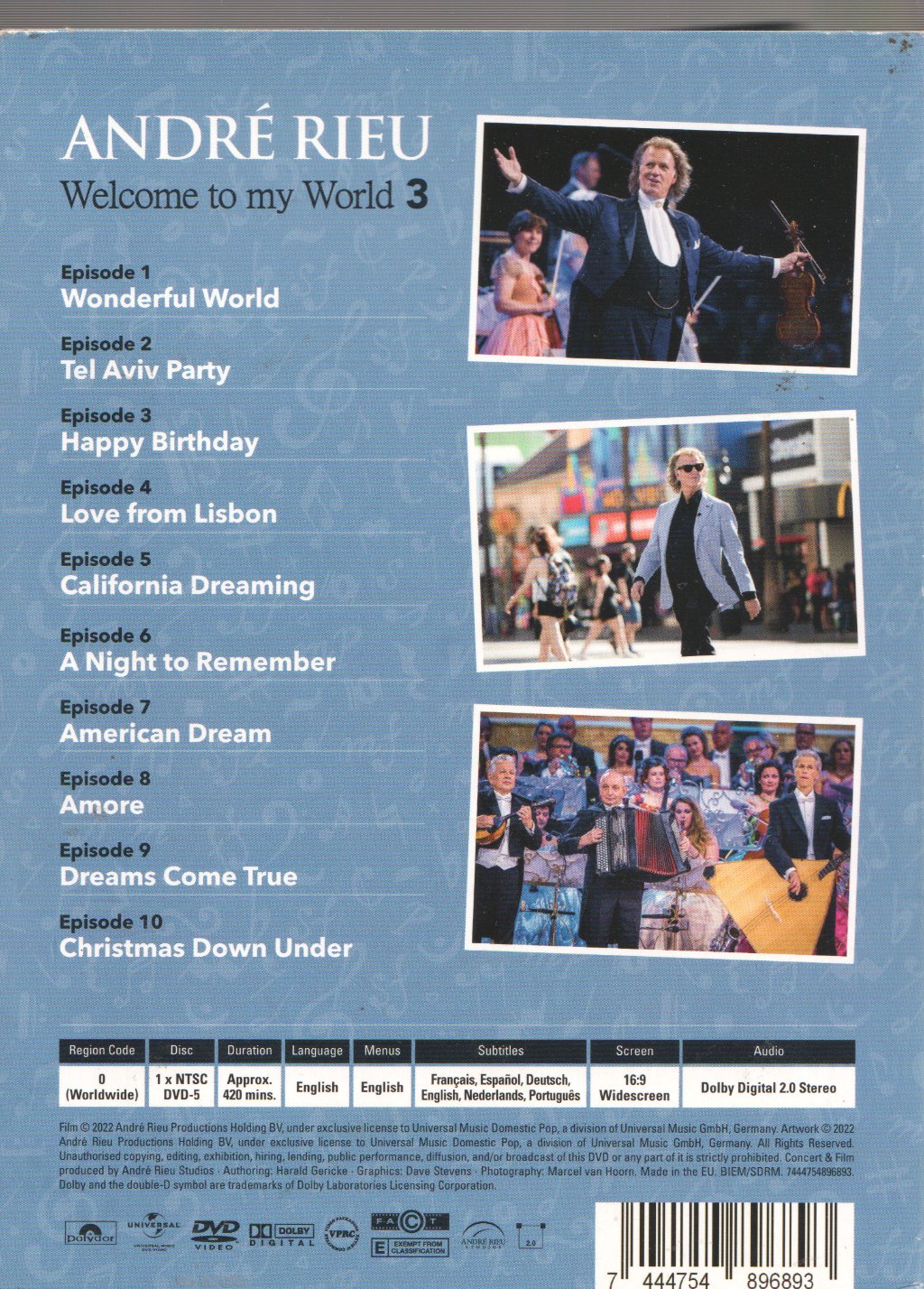 André Rieu - Welcome To My World 3 - Dvd Set
