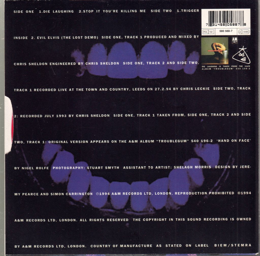 Therapy (Rock Group) - Die Laughing - 7 Inch