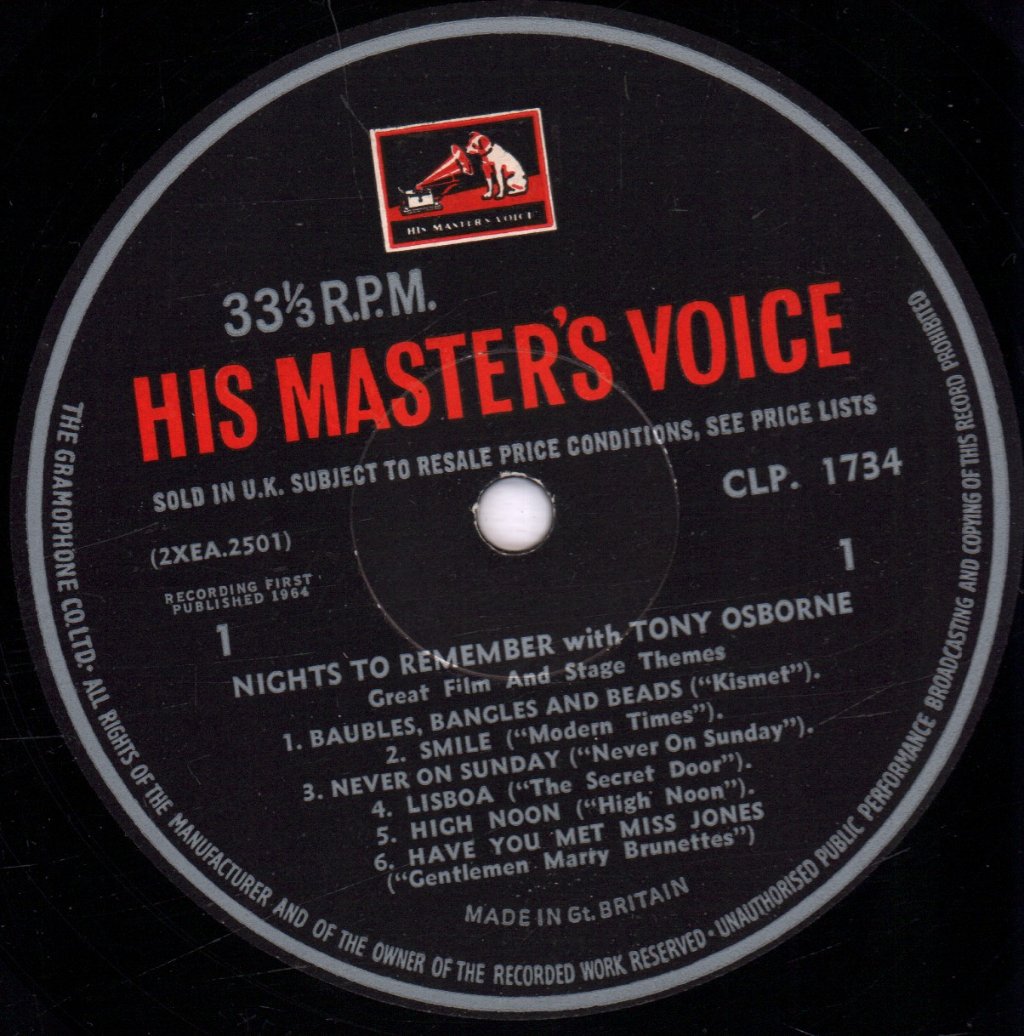 Tony Osborne - Nights To Remember - Lp