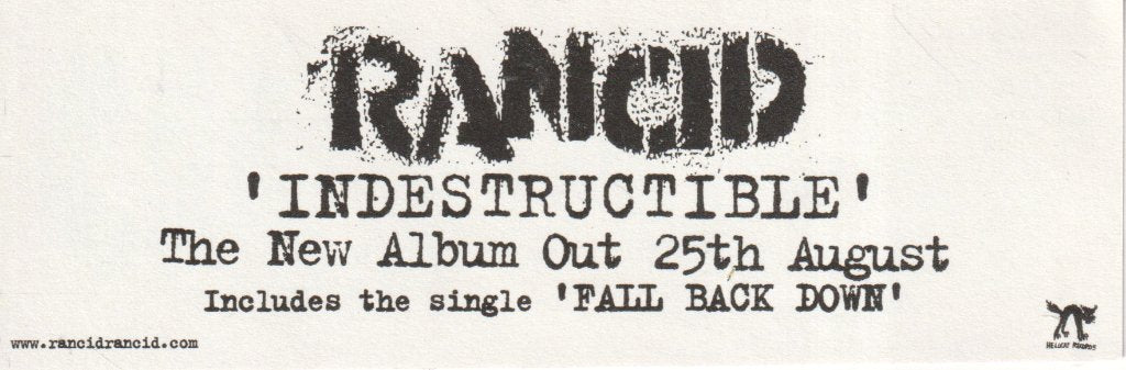 Rancid - Indestructible - Card