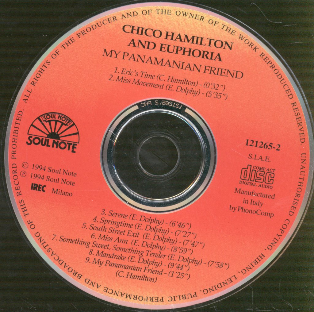 Chico Hamilton And Euphoria - My Panamanian Friend (The Music Of Eric Dolphy) - Cd