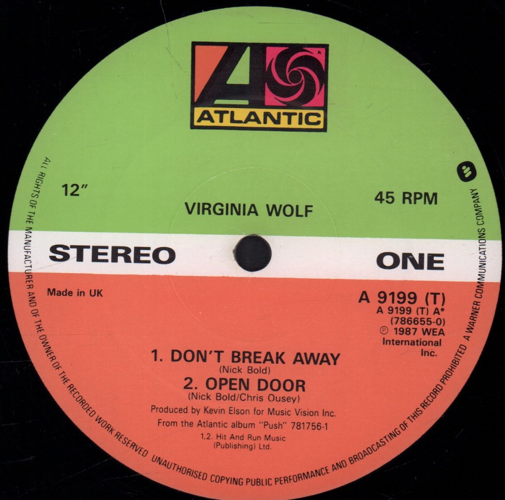 Virginia Wolf - Dont Break Away - 12 Inch