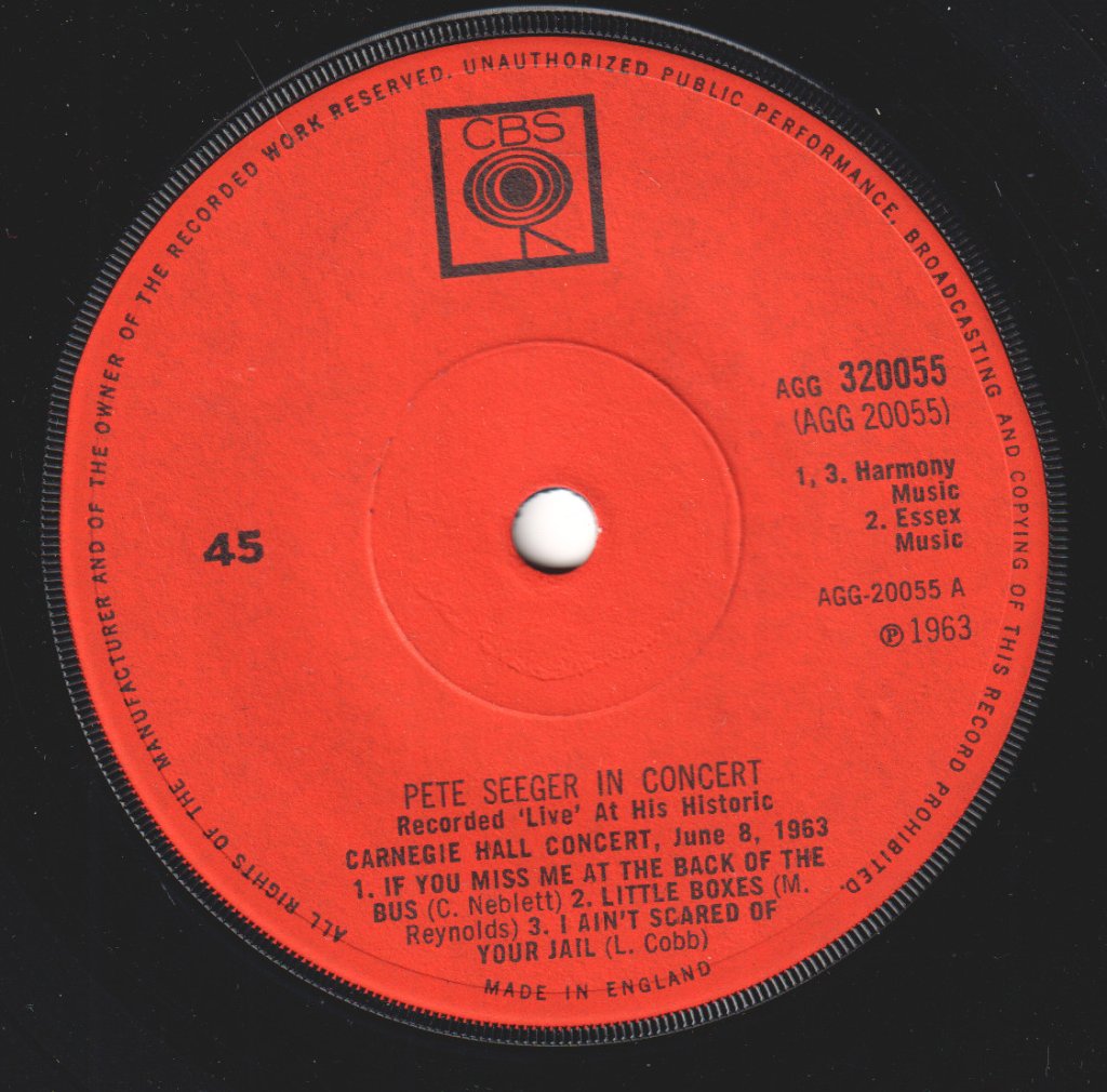Pete Seeger - In Concert - 7 Inch
