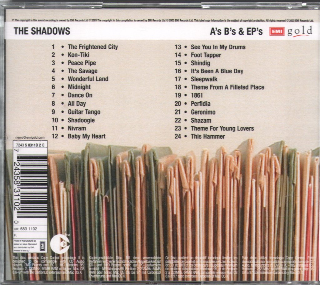 Shadows - A's B's & EP's - Cd