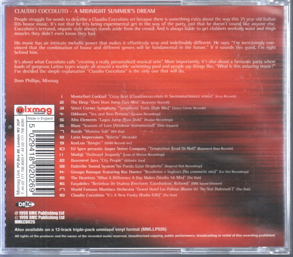 Claudio Coccoluto - A Midnight Summer's Dream - Cd