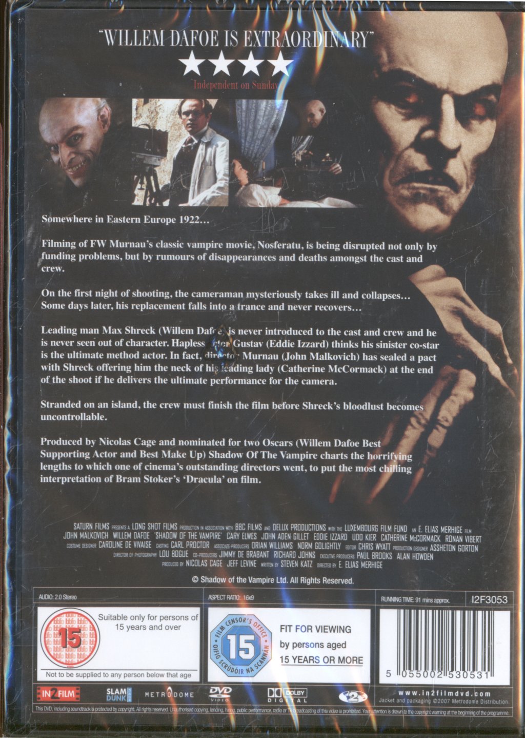 John Malkovich, Willem Dafoe - Shadow Of The Vampire (film) - Dvd
