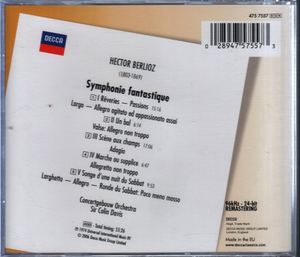 Hector Berlioz - Symphonie Fantastique - Cd
