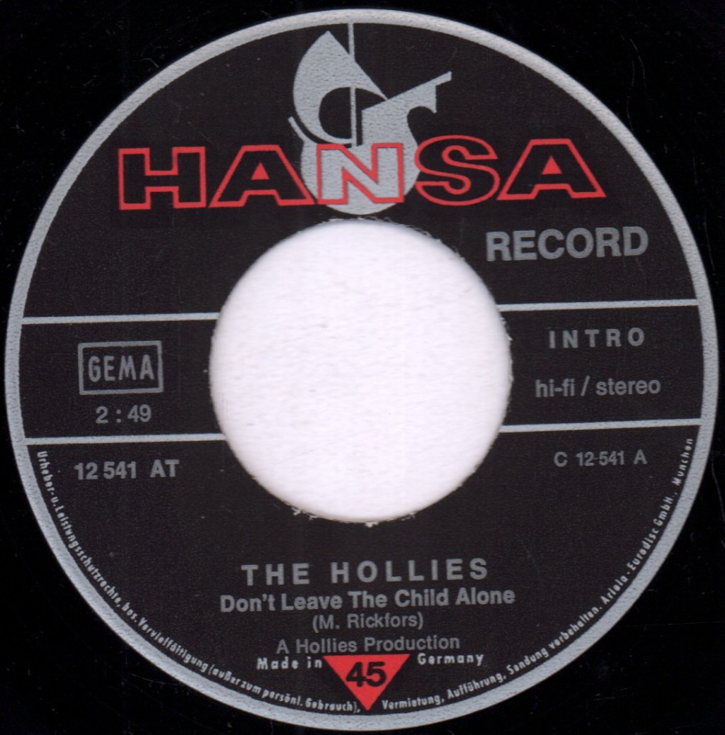 Hollies - Don't Leave The Child Alone - 7 Inch