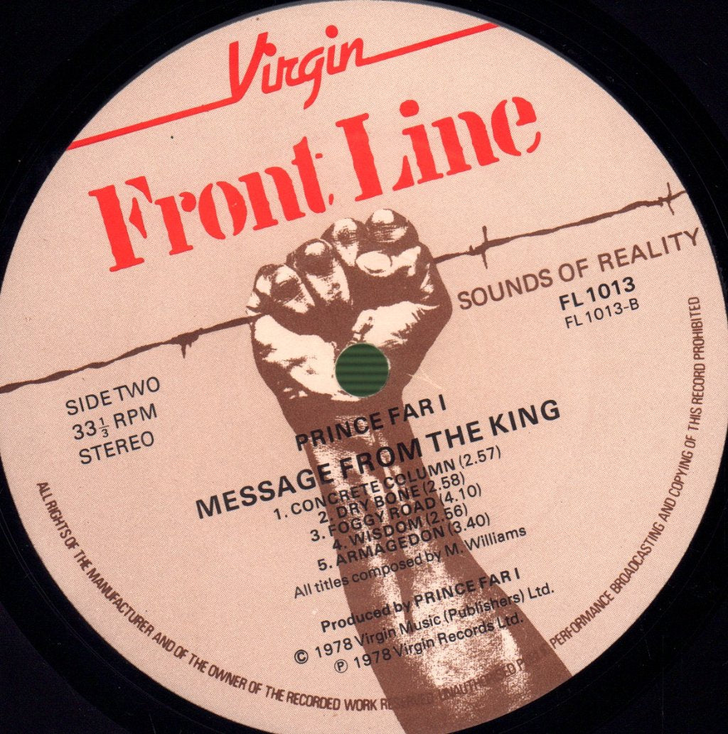 Prince Far I And The Arabs - Message From The King - Lp