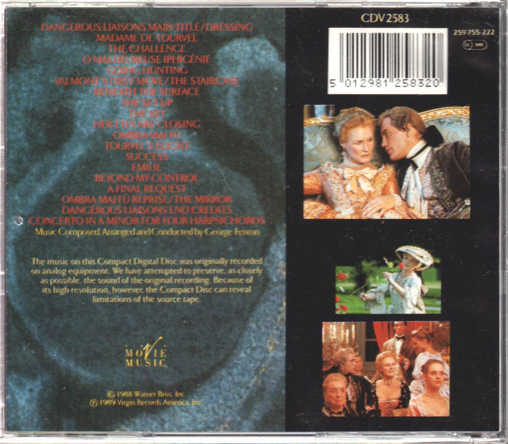 George Fenton - Dangerous Liaisons (Original Motion Picture Soundtrack) - Cd